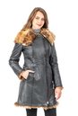 Женское кожаное пальто из натуральной кожи на меху с капюшоном 3600251