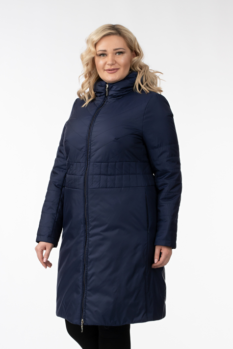 Женское пальто из текстиля с капюшоном 1001263