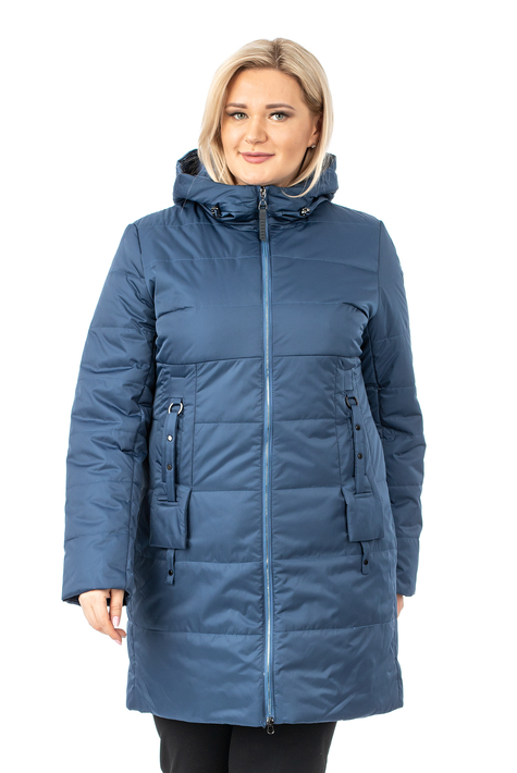 Женское пальто из текстиля с капюшоном 1001290
