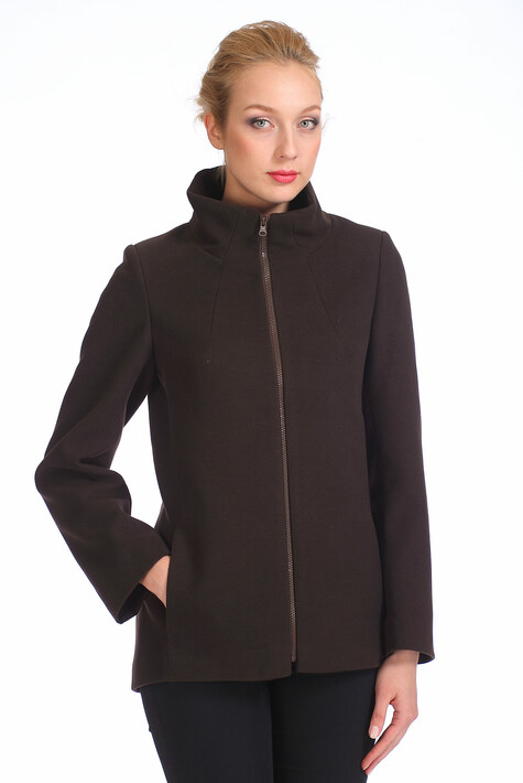 Женское пальто из текстиля с воротником 3000111