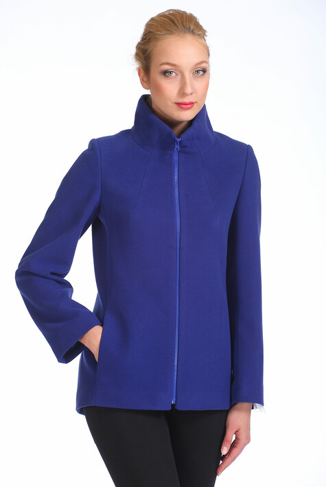 Женское пальто из текстиля с воротником 3000112