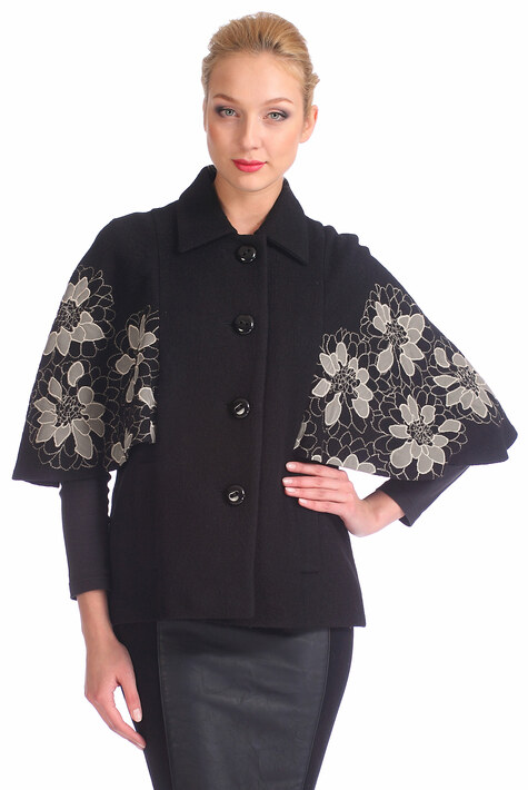 Женское пальто из текстиля с воротником 3000172