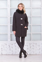Женское пальто из текстиля с воротником, отделка песец 3000565-2
