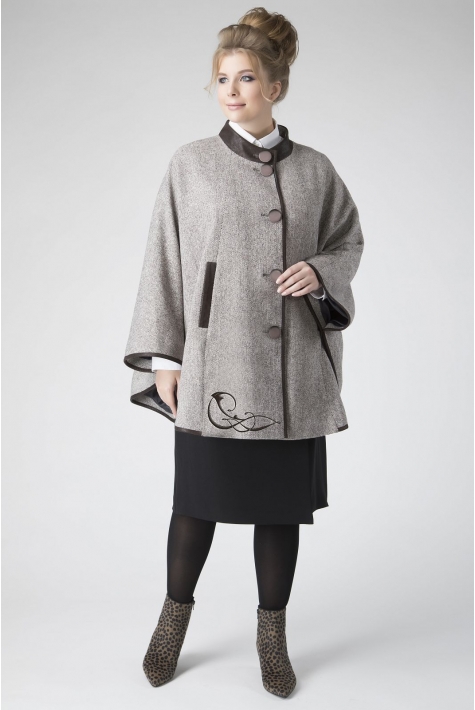 Женское пальто из текстиля с воротником 3000768
