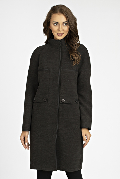 Женское пальто из текстиля с воротником 3000832