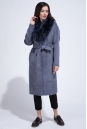 Женское пальто из текстиля с воротником, отделка енот 3000835-3