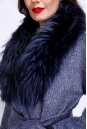 Женское пальто из текстиля с воротником, отделка енот 3000835-2