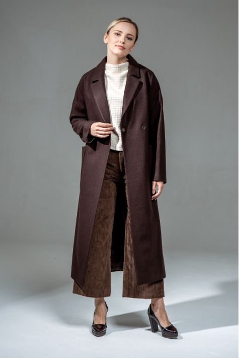 Женское пальто из текстиля с воротником 3000887